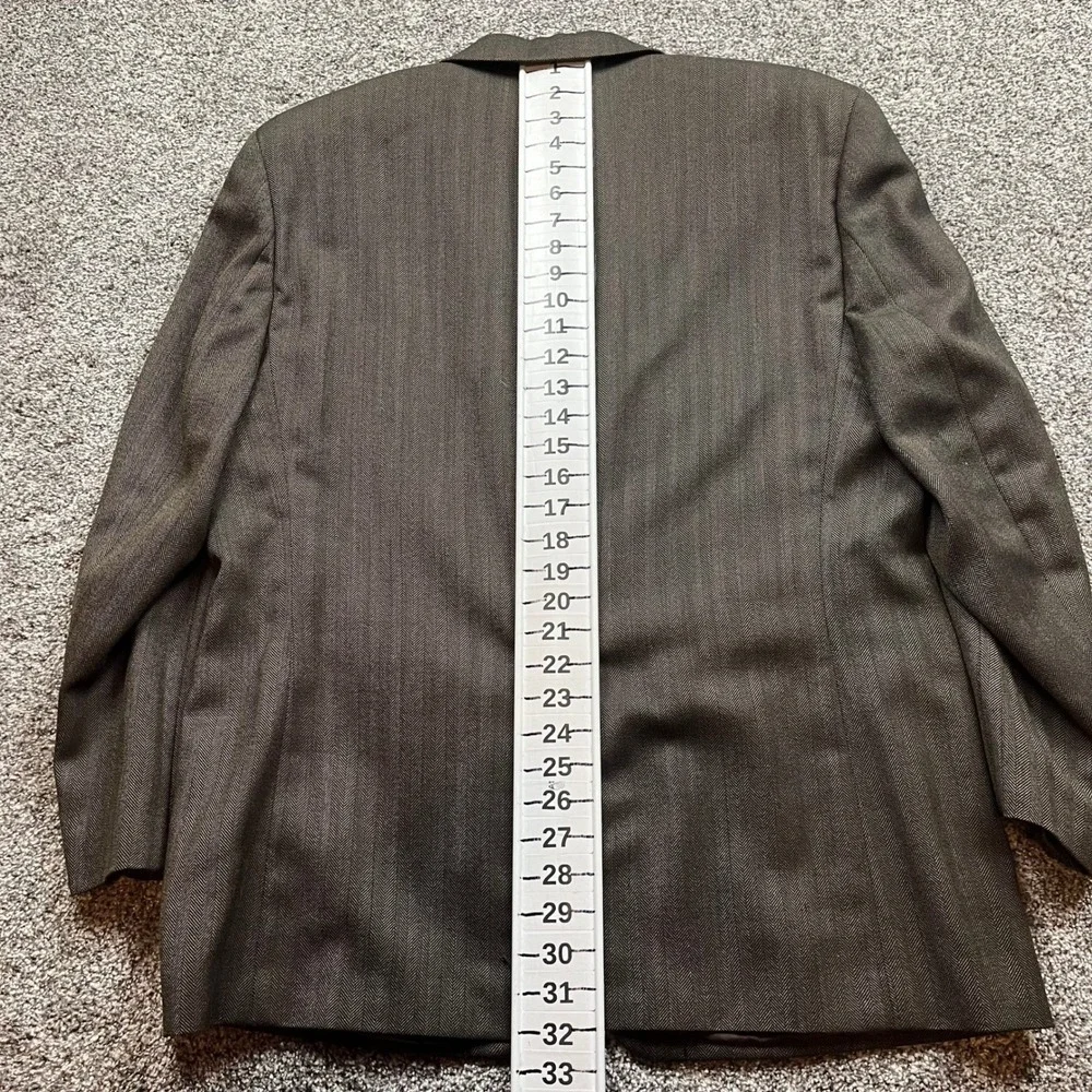 Ralph Lauren Blazer Mens 46R Brown Herringbone Wool Sport Coat suit coat classic